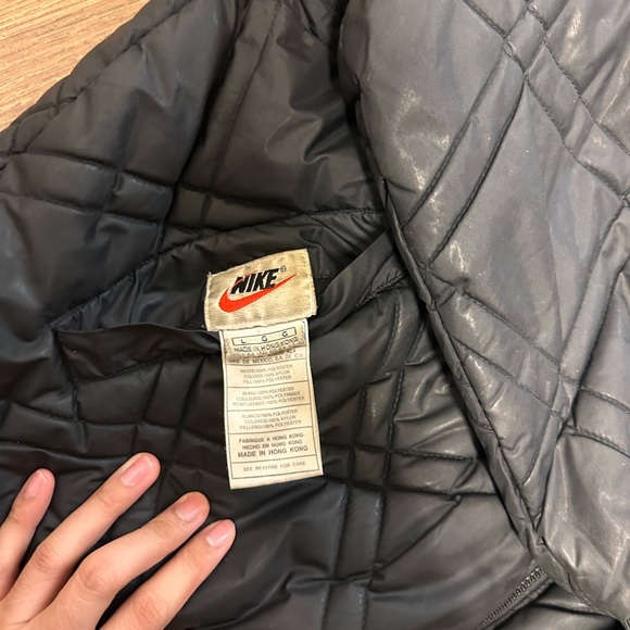 Vintage 90's Nike Big Swoosh Bomber Puffer Jacket Reversible Quilted Men's - Picture 5 of 7